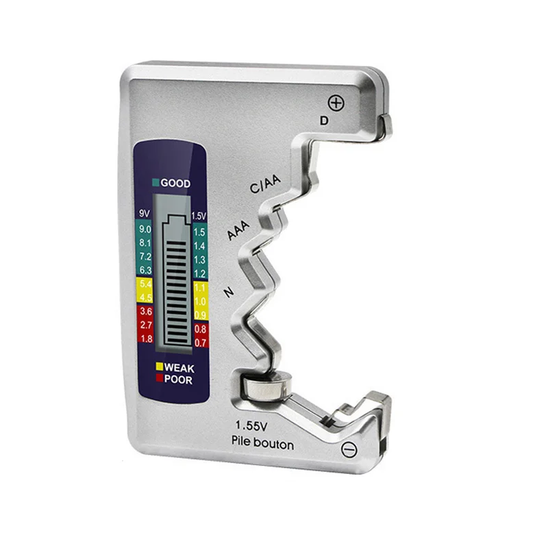 Universal Digital Battery Tester LCD AA/AAA/9V/1.5V Button Cell Battery Capacity Check Detector Capacitance Diagnostic Tool