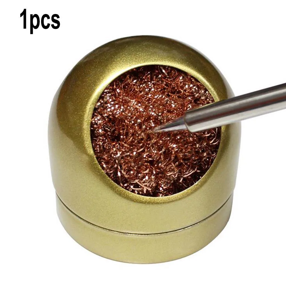 Sfera di pulizia dissaldante filo metallico con Set di supporti saldatura dissaldatura saldatura saldatura punta di ferro scorie pulizia sfera d'acciaio