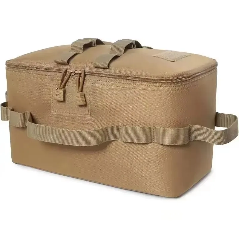 Durable Outdoor Camping Storage Tote with Secure Ground Anchors, Spacious Design for Cookware, Tools, and Gas Tanks