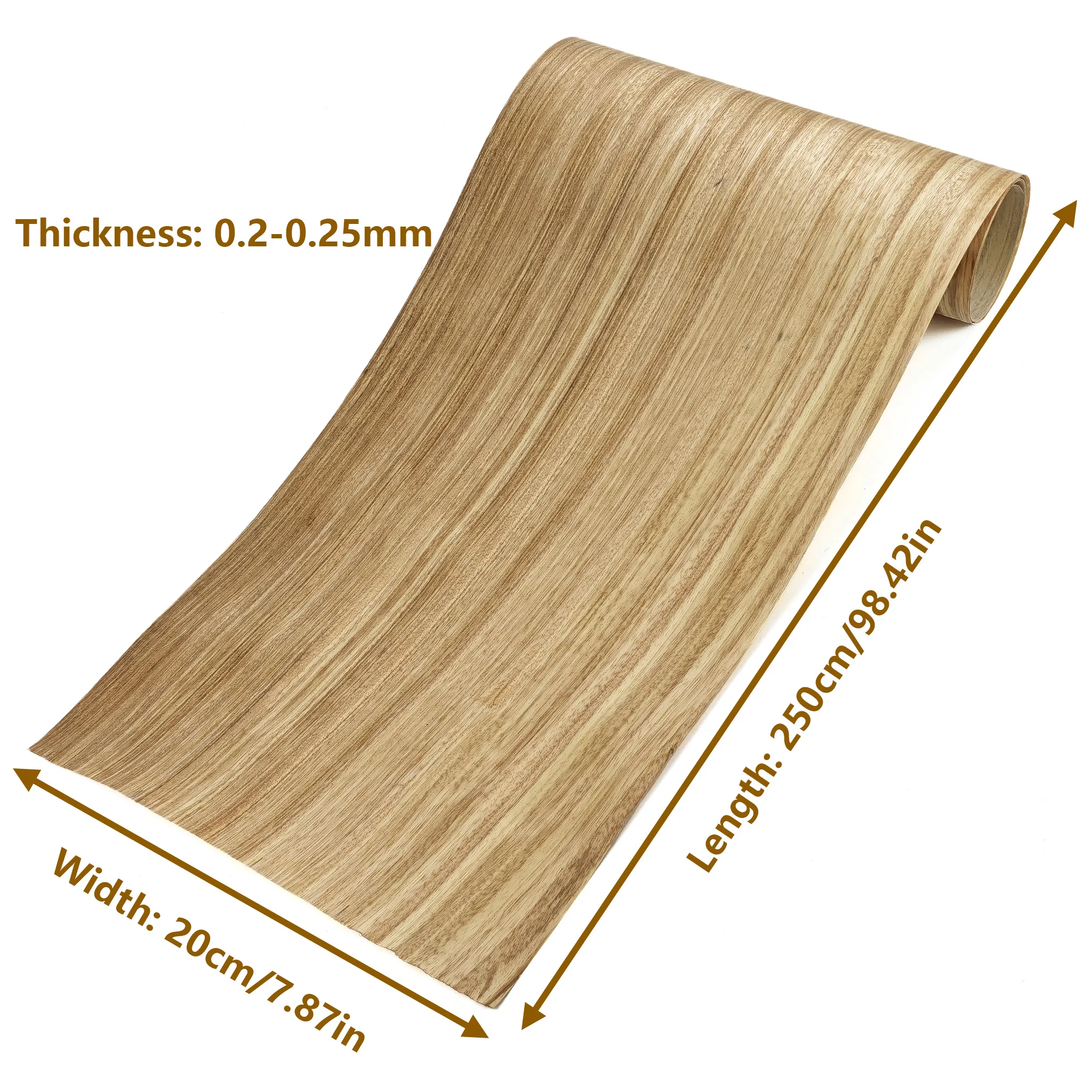 20x250cm Natural Ebony Zebrano Straight Grain Veneer Furniture Renovation DIY Crafts Car Interiors Speaker Guitar Surface Sheets
