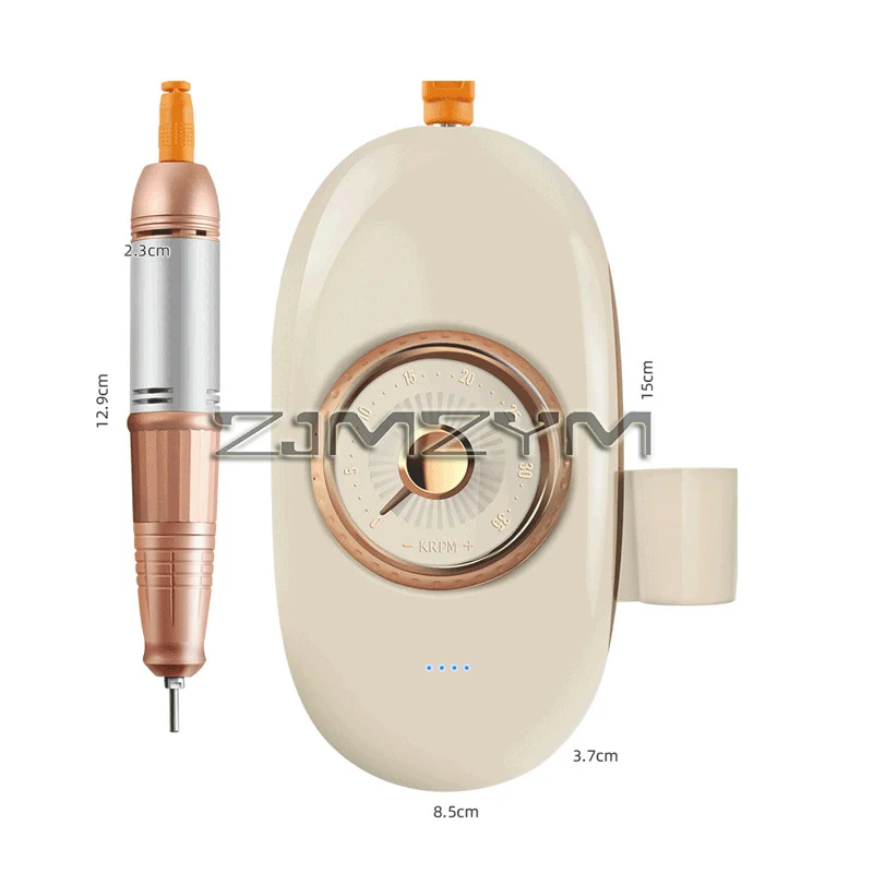 Professional Wireless Charging Nail Polishing Machine Portable 35000 RPM Hollow Cup High Speed Nail File Tool