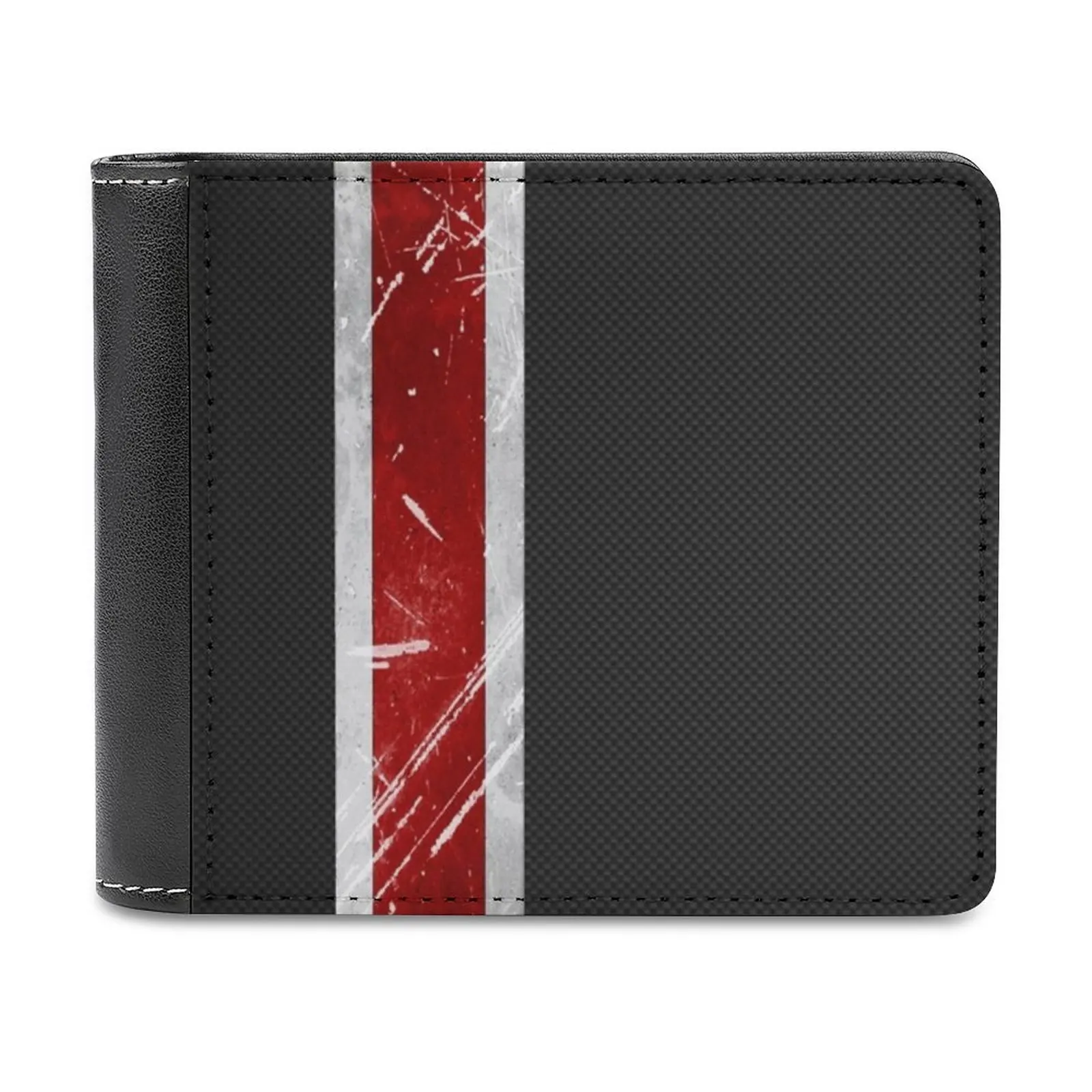 Armor Case Leather Wallet Men Classic Black Purse Credit Card Holder Fashion Men's Wallet Mass Effect 1 2 3 N7 Armor Case