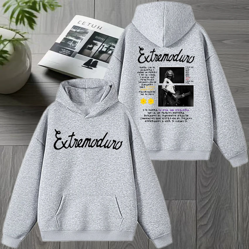 Extremoduro Tour 2026 Double Sided printed Winter Hoodies Unisex vintage hip hop streetwear Men women Fleece Casual pullovers