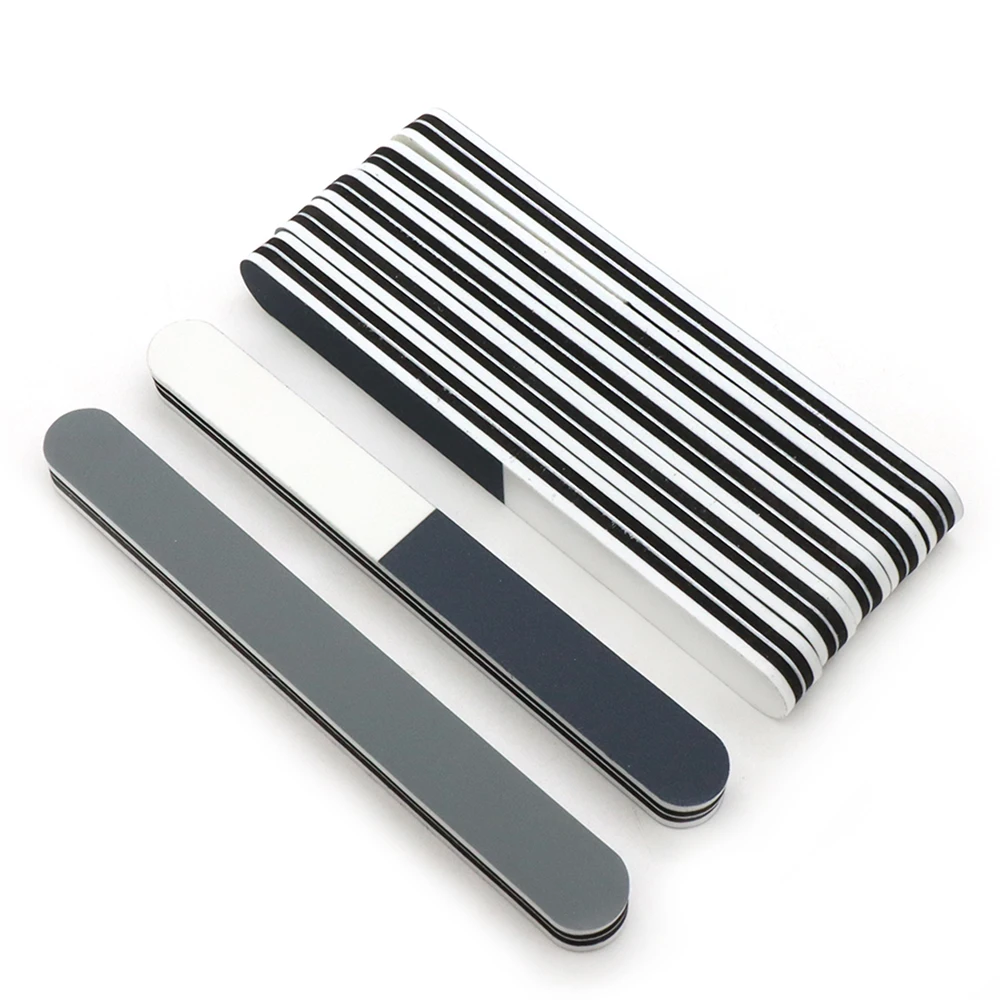 10 pz/lotto Ispessito Lucidatura Del Chiodo Striscia di Spugna 3-Lato Lucidatura Blocco Strumenti di Cura Del Manicure Gel UV Lucidatore Lima Per Unghie Professionale