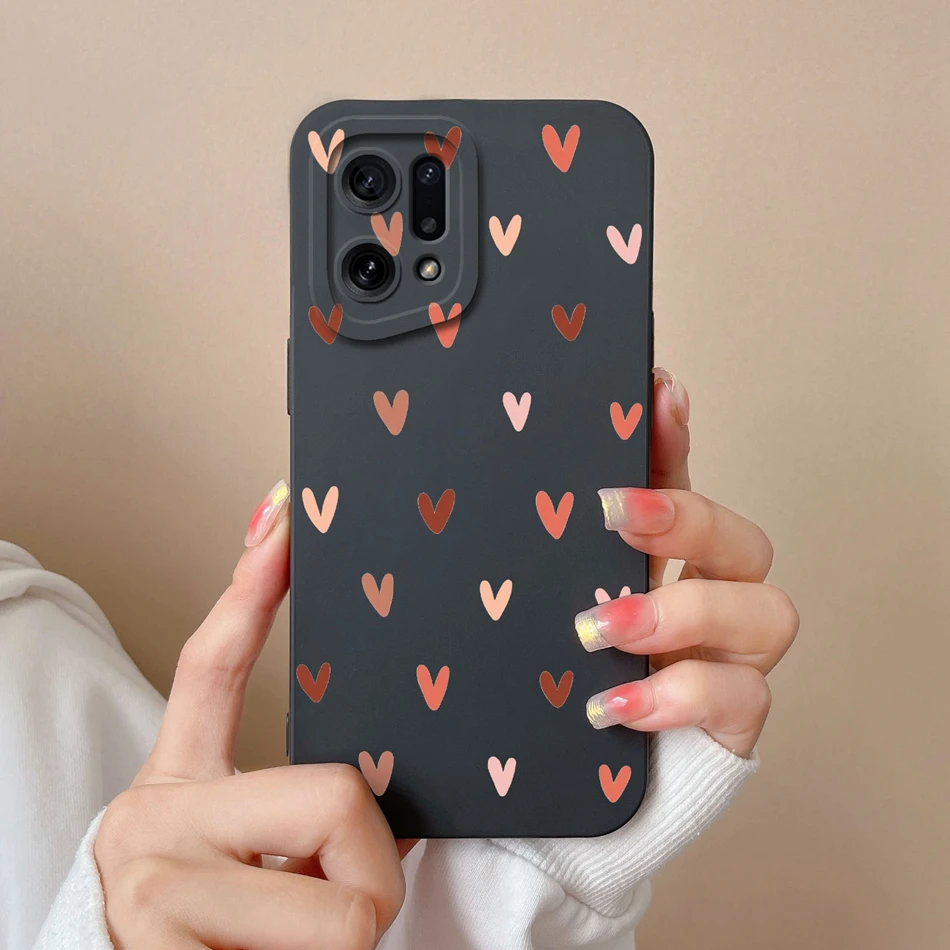 For Oppo Find X5 Pro Lite Phone Case Heart Liquid Silicone Camera Protection Back Cover For Oppo FindX5 X5Pro X5Lite Funda Coque