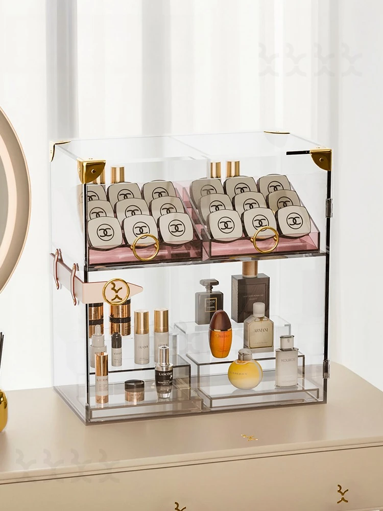 Cosmetics transparent storage box, dresser, drawer insert, acrylic, skin care product storage rack