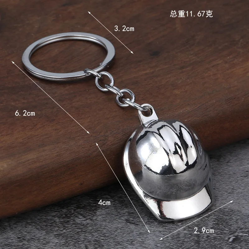 New Version of Creative Simulation Helmet Keychain, Construction Worker Safety Helmet Keychain Pendant