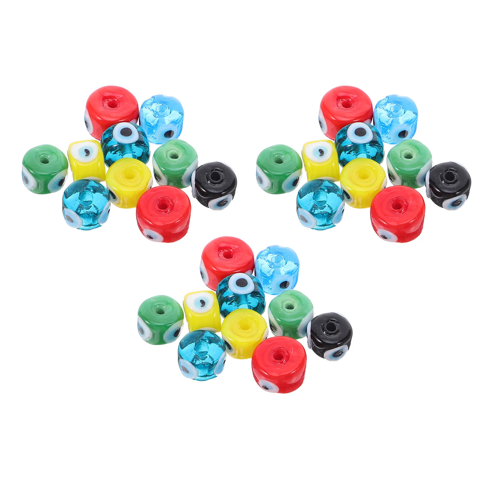 

30pcs Glaze Evil Eye Beads Flat Round Glass Diy Charms For Jewelry Making Bracelets Necklaces Keychains Craft Supplies Spacer