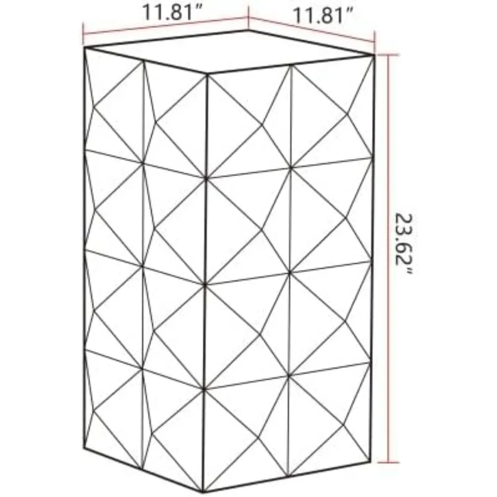 23.62 Mesa lateral boho moderna, mesa de centro tridimensional de madeira em relevo para quartos de apartamentos e escritórios preto