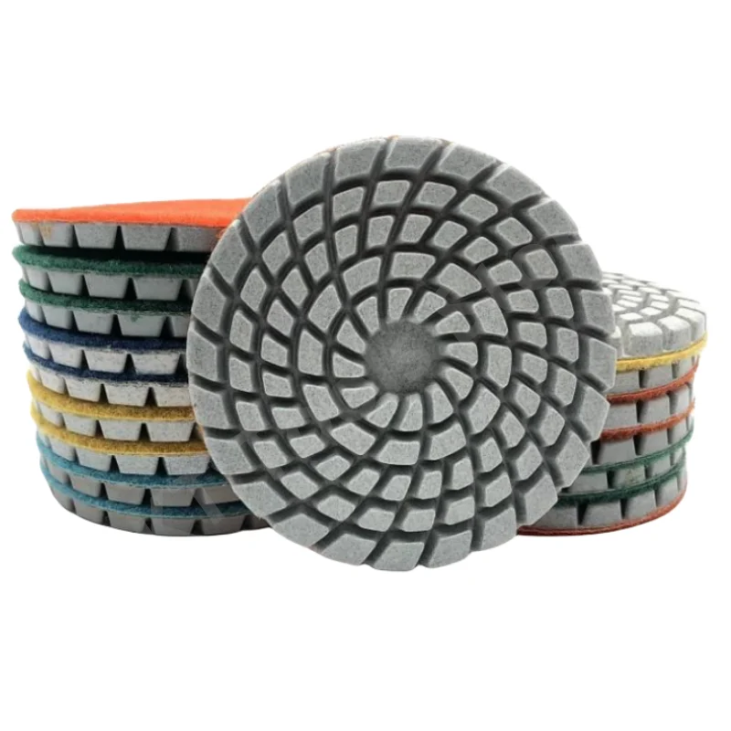 7PCS Super Sharp 4Inch Diamond Wet Polishing Pads For Concrete Floor Granite Marble Stone Thicknees 6mm Grinding Discs