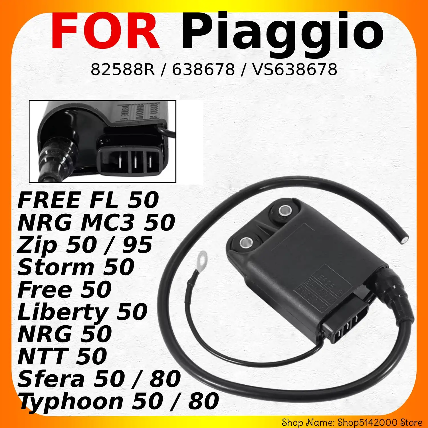 Electronic Ignition Unit Parts for Piaggio FREE FL/NRG MC3 /Zip 50 95 RST SP FRENO A DISCO / Liberty 5 2T / NTT/ Typhoon 50 M.Y