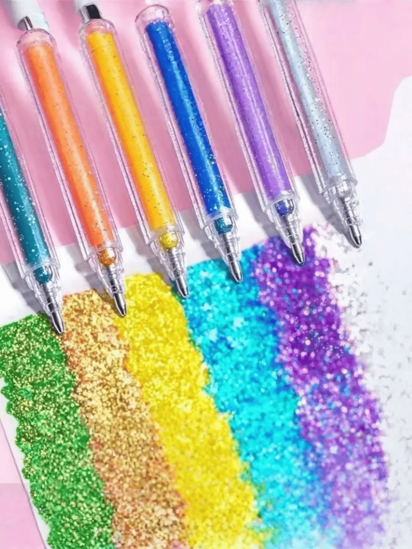 Colorful Glitter Gel Pens, Colorful Gel Pens, High-Value Ins-Style Journal Pens, DIY Photo Album Drawing Highlighters, Colorful Glitter Pens, Gel Pens with Sparkling Silver Light, Color-Changing Children's Journaling Pens, Special Pearl Pens for Journaling