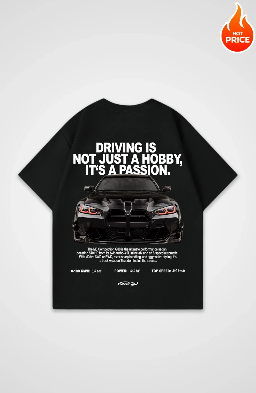 

2025 Summer New Racing Printed Cotton Y2K Top It's A Passion Dominant Shirt Crew Neck Men's and Women's Top T-shirt