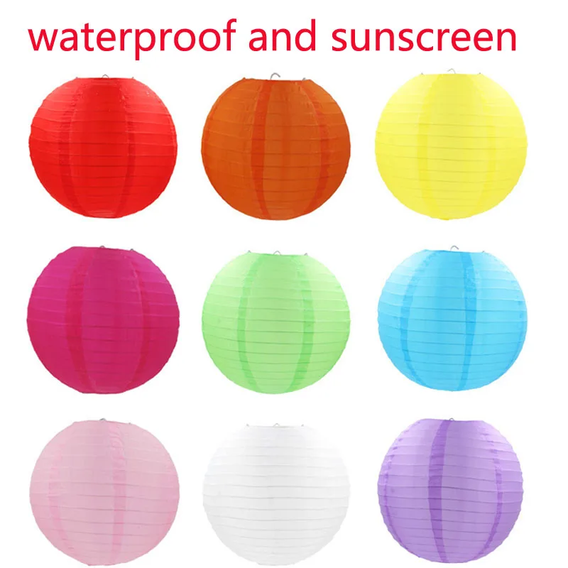 9colors waterproof cloth chinese lantern wedding mall school Outdoor activities birthday party Holiday decoration nylon lanterns