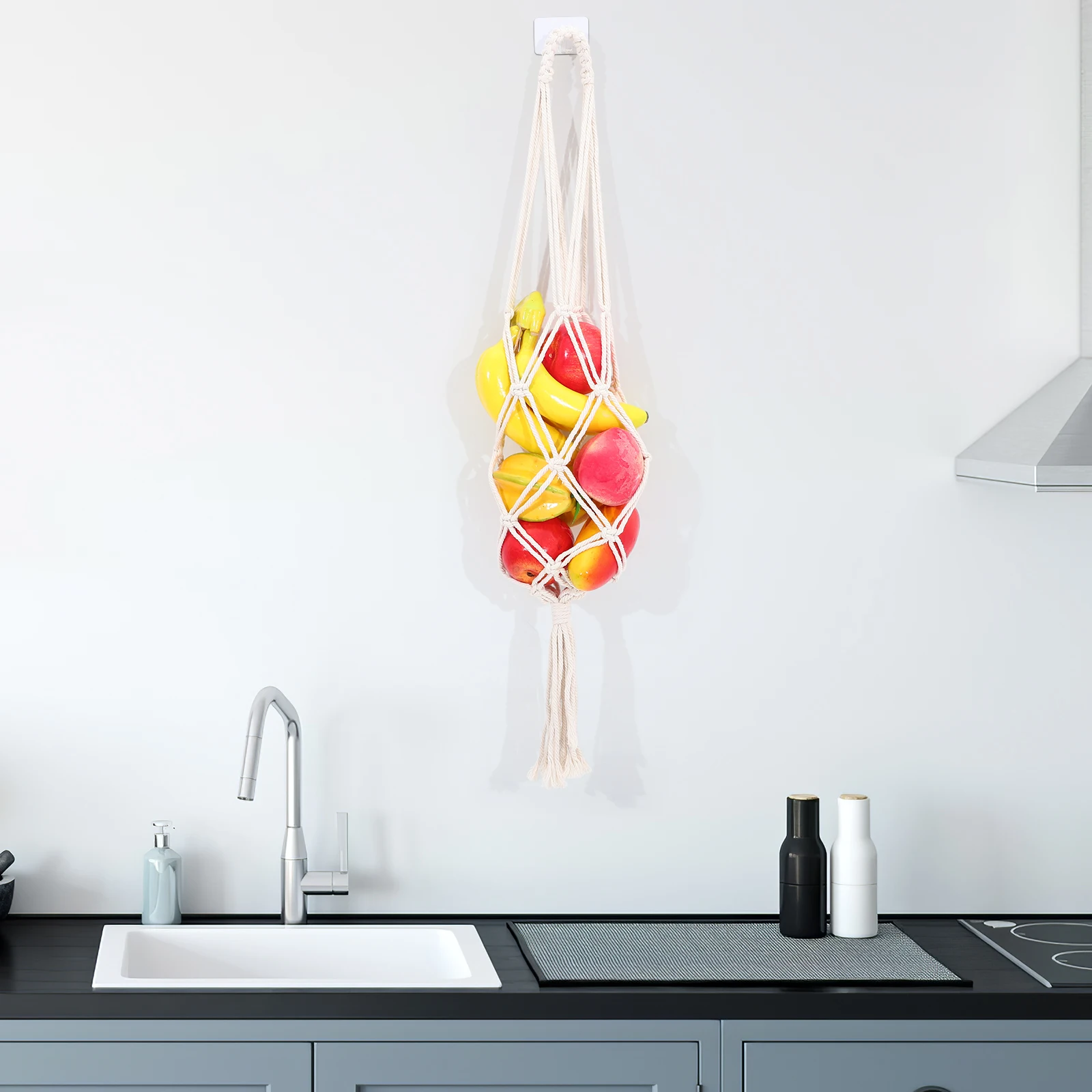 

Fruit Vegetable Hanging Basket Cotton Rope Storage Hammock H woven Bottle Cover Kitchen Decor Net Bag Preservation Tools