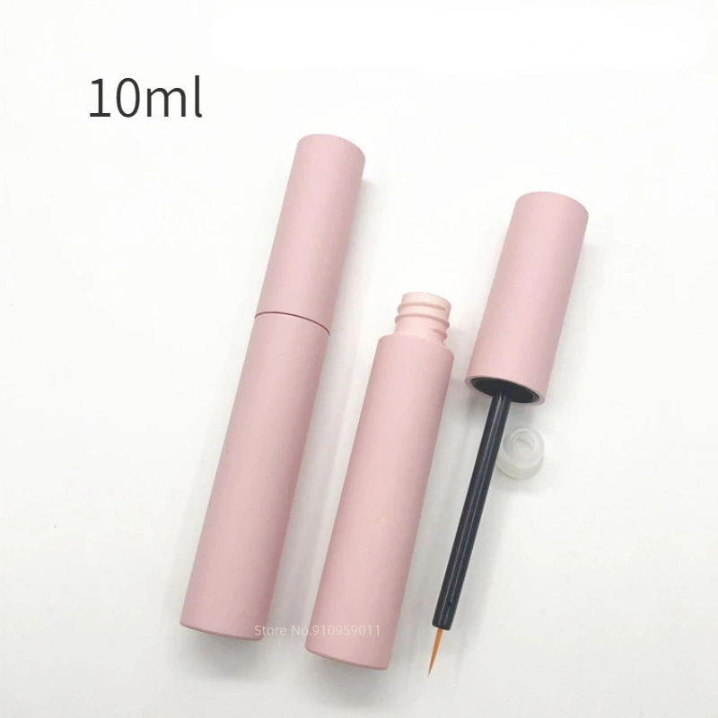 10ml Transparent Eyelash Pink Tube Liquid Bottle with Leak Proof Inner Cover Sample Cosmetic Container Tool Lipgloss Tubes