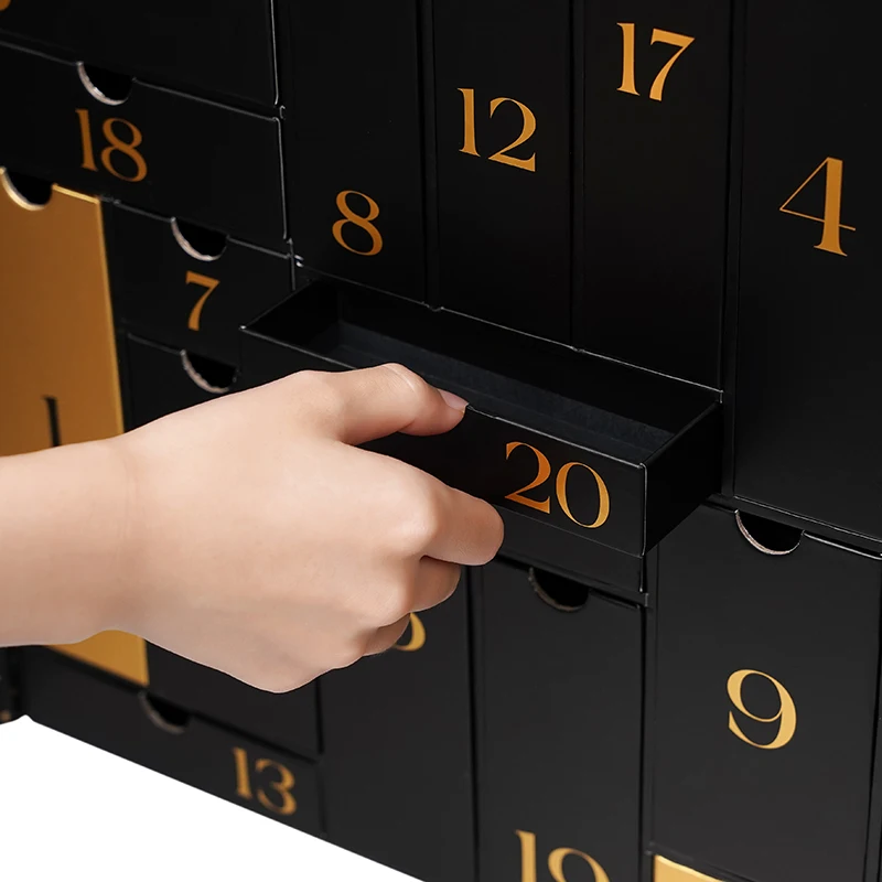 2025.Advent Calendars Christmas Surprise Double Door Magnetic Gift Box Chocolate Dessert Package Paper Box Hard Cardboard Custom
