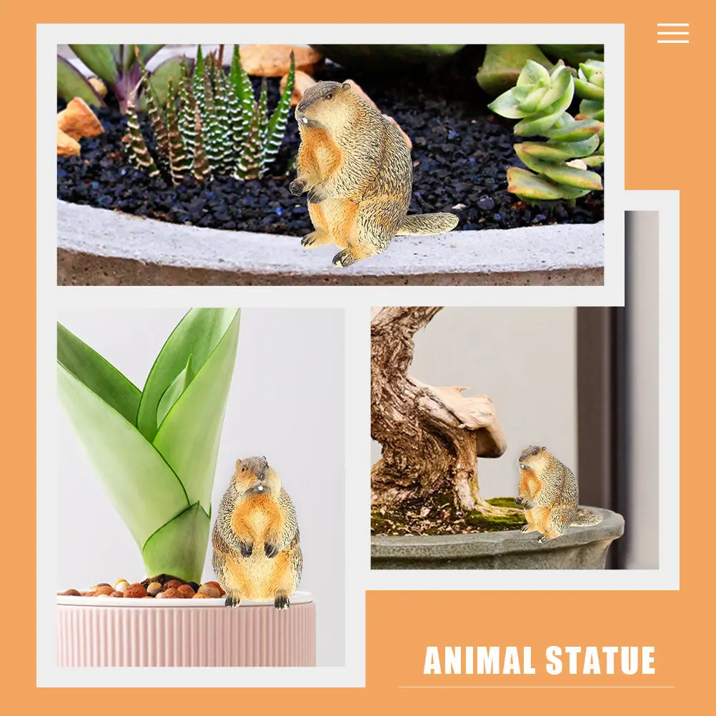 

Набор из 3 реалистичных миниатюрных фигурок сурков для декора рабочего стола, сада, офиса, комнаты, подарок