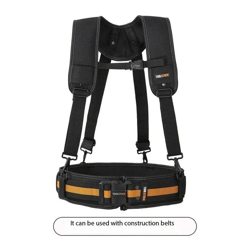 TOOLSTACK Heavy Construction Strap Oxford Cloth Padded Tool Belt Quick-Hanging Buckles Shoulder Strap Adjustable Suspenders