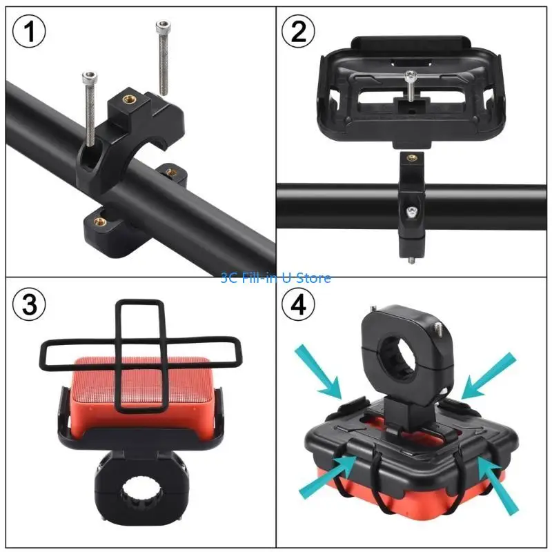 G8ta Movvers Holdors per altoparlanti portatili regolabili Monte con cinghie per cinghie per Go 4/Go 3/GO 2 Ralles Outdoor Uso