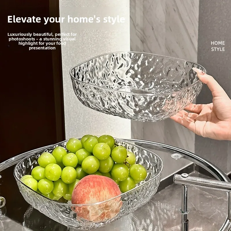 

e Water Wave Pattern Fruit Tray Luxury Sensation Acrylic Fruit Plate for Living Room Tea Table Home Use Dry Fruits Sna...