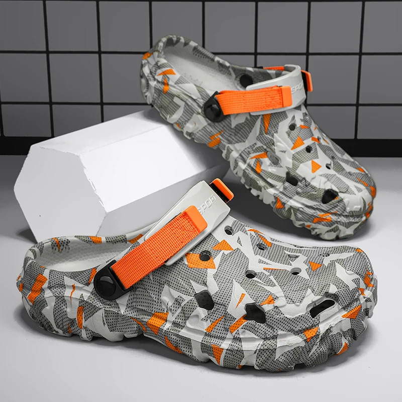 

YRZL Summer Clogs for Men Sandals Anti-Slip Home Shoes Comfortable Slippers Large Size Breathable Lightweight Quick Dry Beach