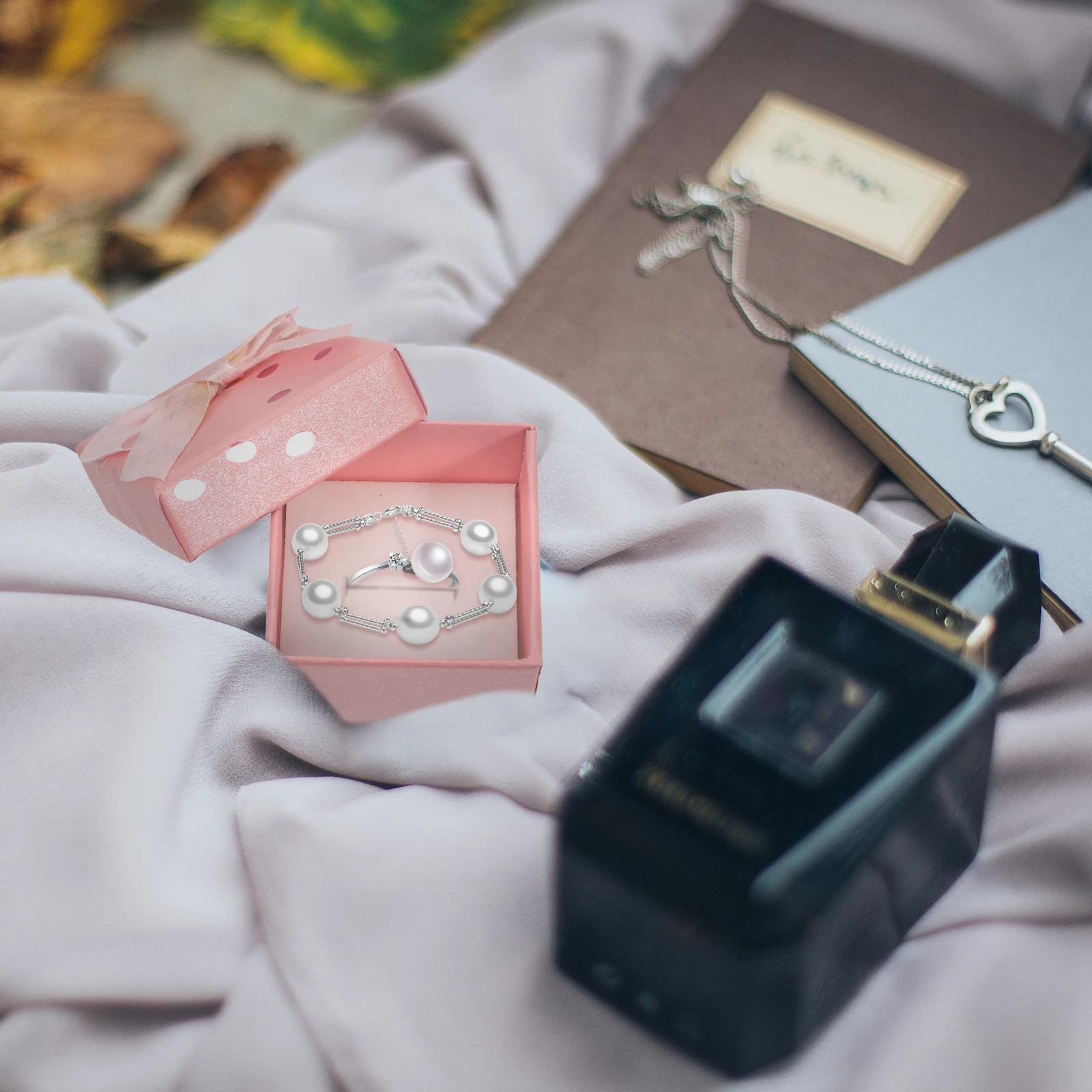 

10pcs Jewelry Gift Boxes Foil Stamping Small Paper Bow Lightweight Premium Bracelet Ring Necklace Earring Storage Case