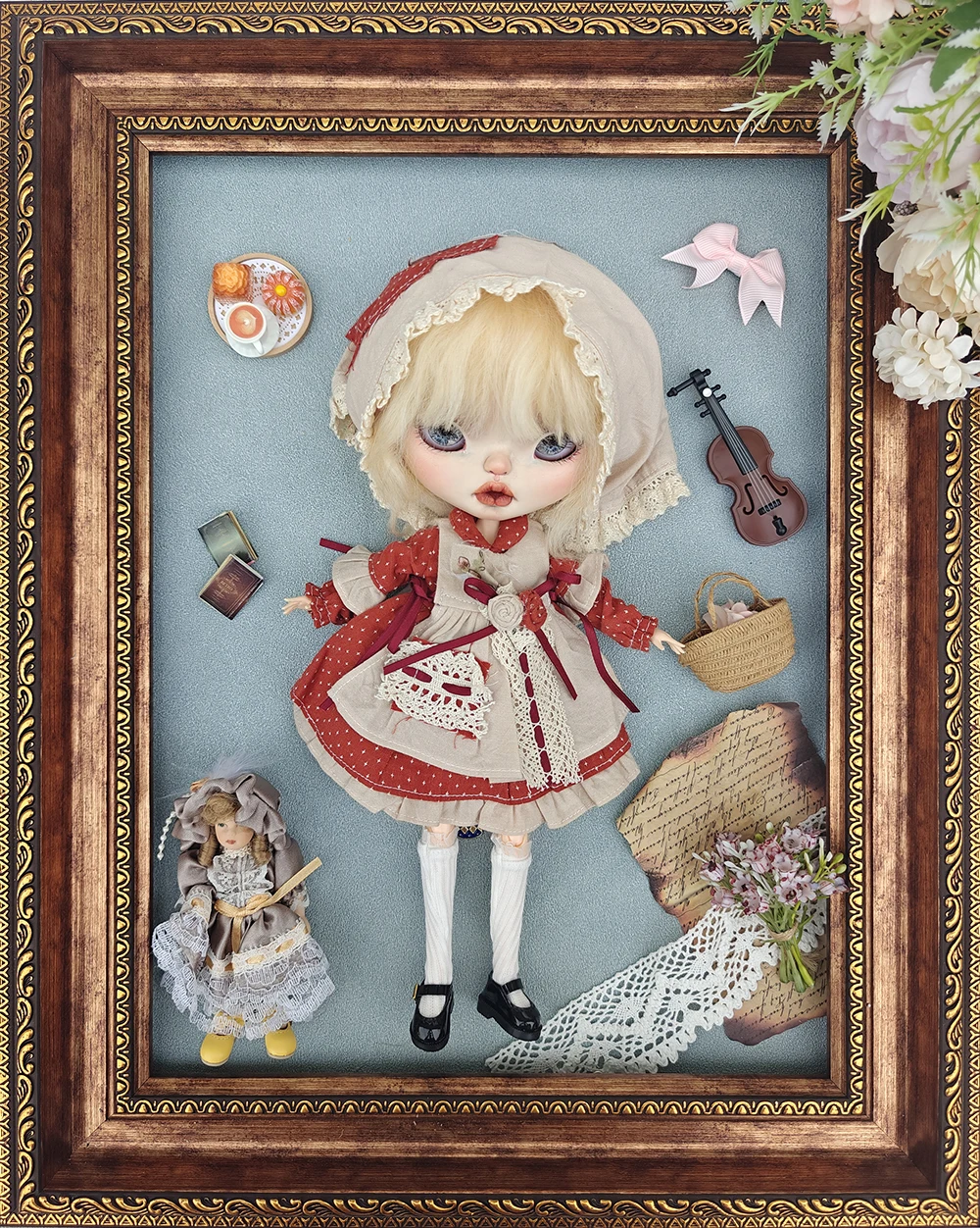 

Наряды для куклы Блит красное платье Кукла Блит Одежда Винтажное платье Симпатичный кружевной комплект горничной для Ymy Licca Azones Ob22 24 27 Ker YMY