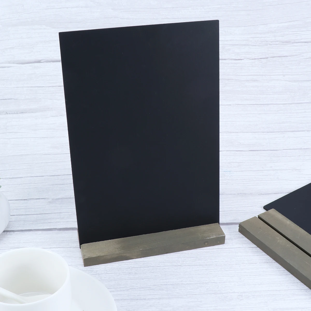 

6pcs Mini Blackboard Double Sided Wooden Chalkboard Vertical Decorative Message Board Base for Home Kitchen Garden Event Signs