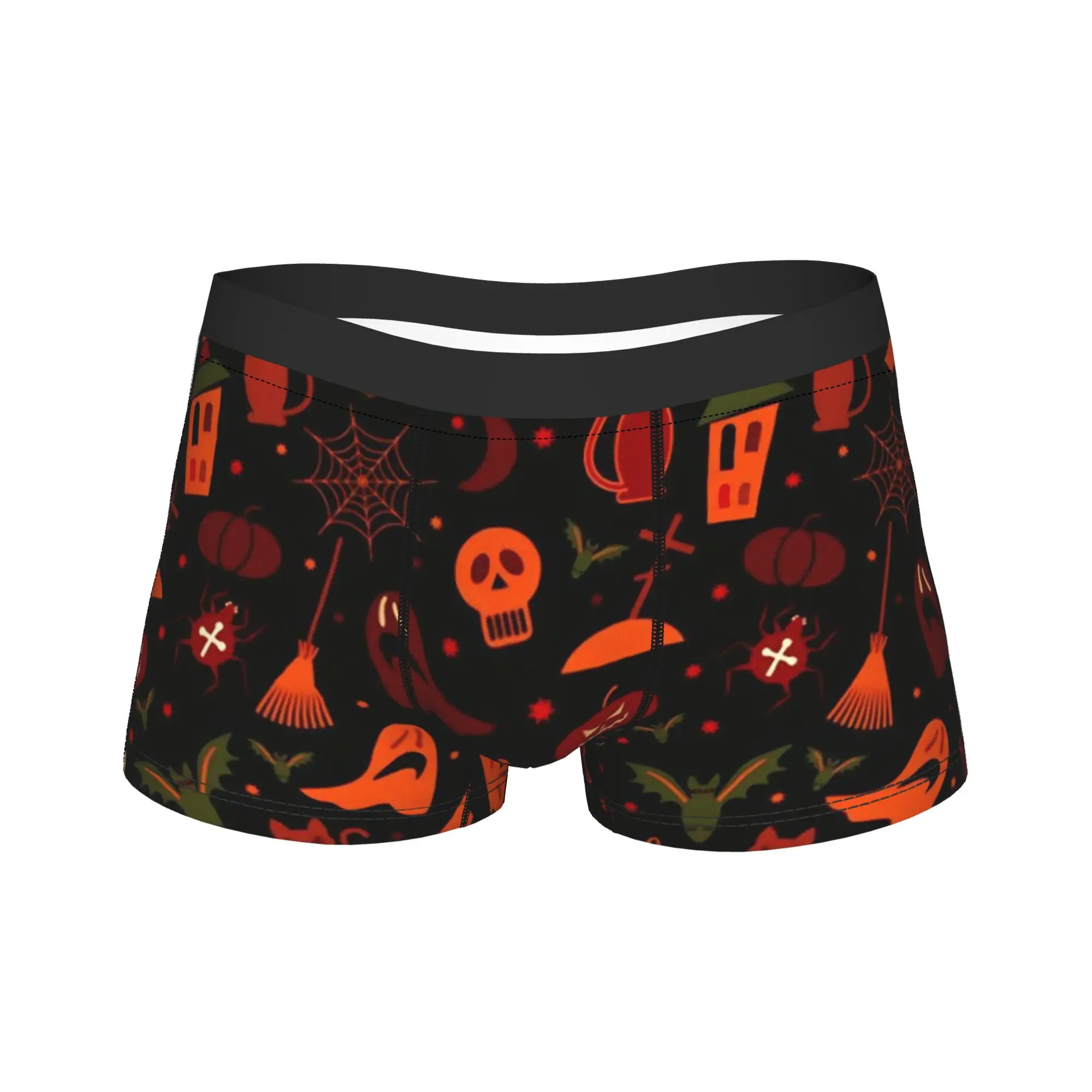 Man Halloween Ghost Pumpkin Spooky Trick Or Treat Witch Boxers HumorousGift Underwear  Boxer Briefs