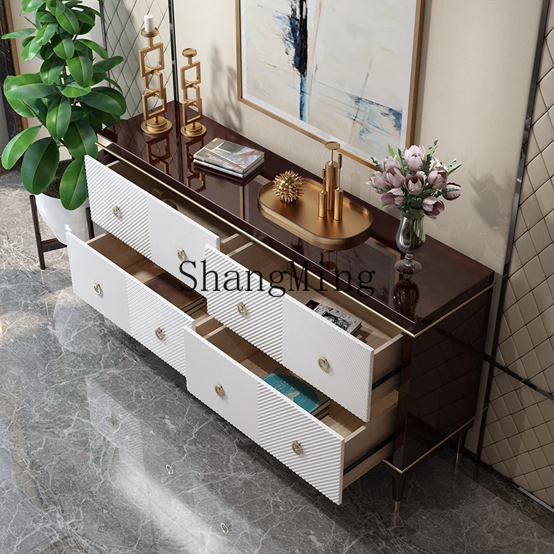 

CL solid wood chest living room entrance decorative storage simple modern chest bedroom storage