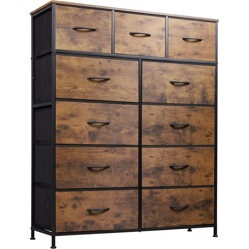 

Tall Dresser for Bedroom, Fabric Dresser Storage Tower, Dresser & Chest of Drawers Organizer Unit with 11 Drawers, Storage