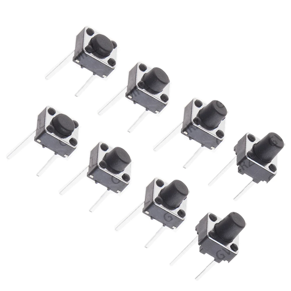 6x6mm SMD Tactile Push Button, 2-Pin, H=4.3-10mm, Momentary Self-Resetting, Light Touch for PCB Integrated circuit
