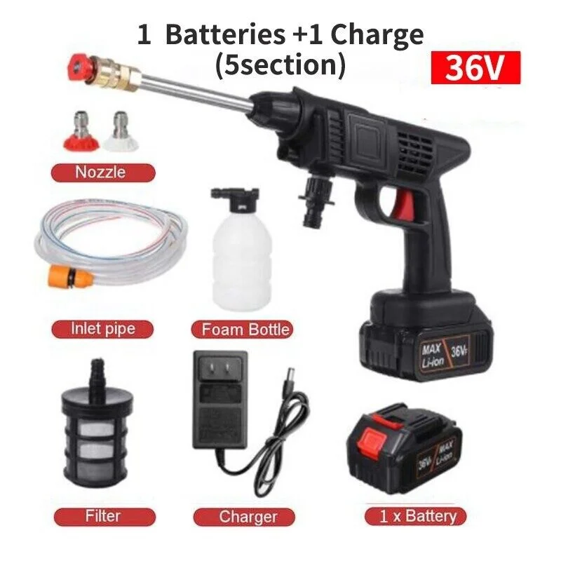 

70Bar Wireless Electric High Pressure Washer Rechargeable Car Wash Gun Electric Water Gun Foam Machine Compatible Makita Battery