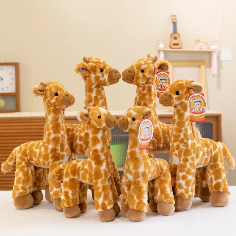 Jouet en peluche de renne mignon Kawaii, poupée d'animal en peluche, cadeau de noël pour enfants, cadeau d'anniversaire, jouet pour bébé fauve doux