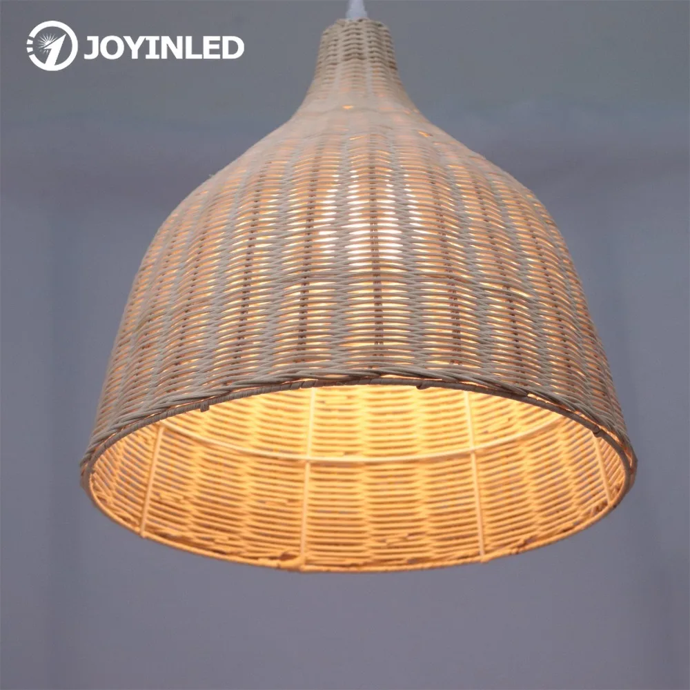 

JOYINLED Multi-molding Rattan Chandelier Handwoven Wicker Natural Bamboo Rattan Lighting Pendant Light Lamp Restaurant Home