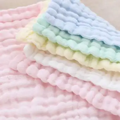 Custom Ultra Soft 100% Organic 6 Layers Gauze Face Towels Wholesale Cotton Muslin Baby Washcloth