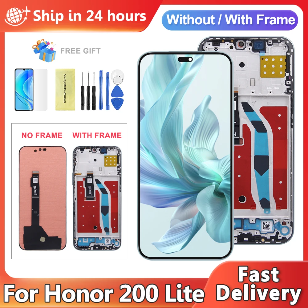 6.7'' AMOLED 90Hz For Huawei Honor 200 Lite LCD LLY-NX1 Display Touch Screen Digitizer Assembly For honor200 lite Display