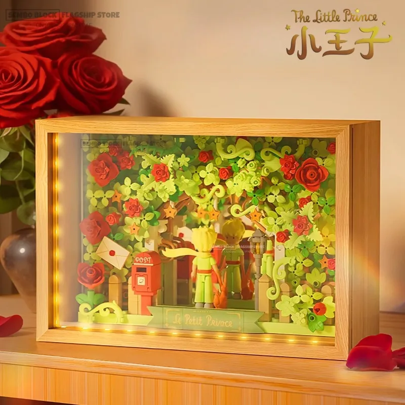 Il Piccolo Principe assemblato blocchi di costruzione cornice per foto kawaii giocattolo del fumetto modello ornamenti da tavolo regalo di festa per bambini