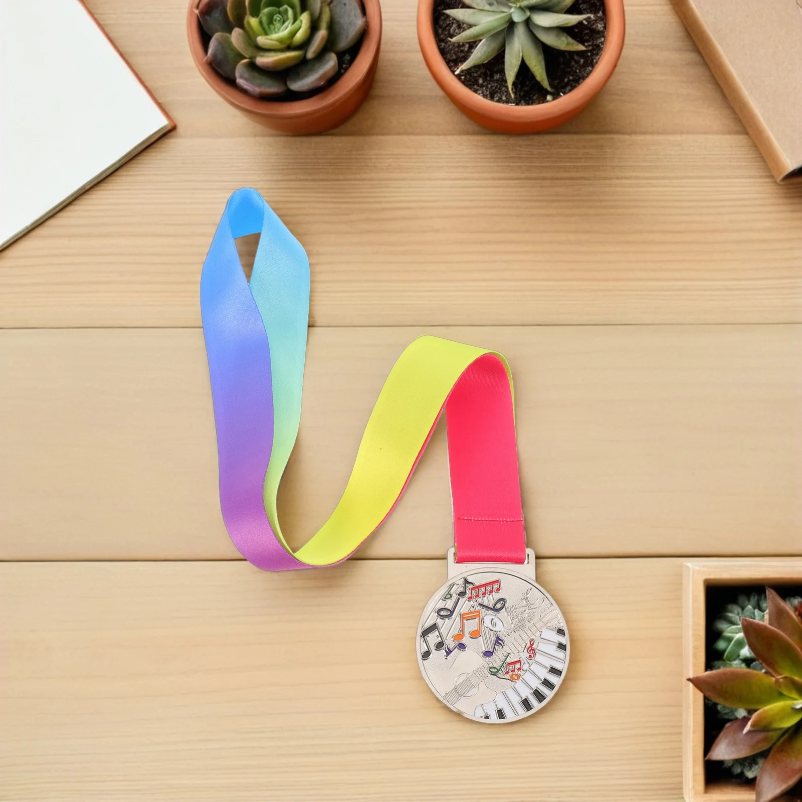 ميدالية جائزة الموسيقى الفضية من سبائك الزنك والبيانو والكمان والغناء وسام معدني متين لجوائز أداء المنافسة للأطفال #4