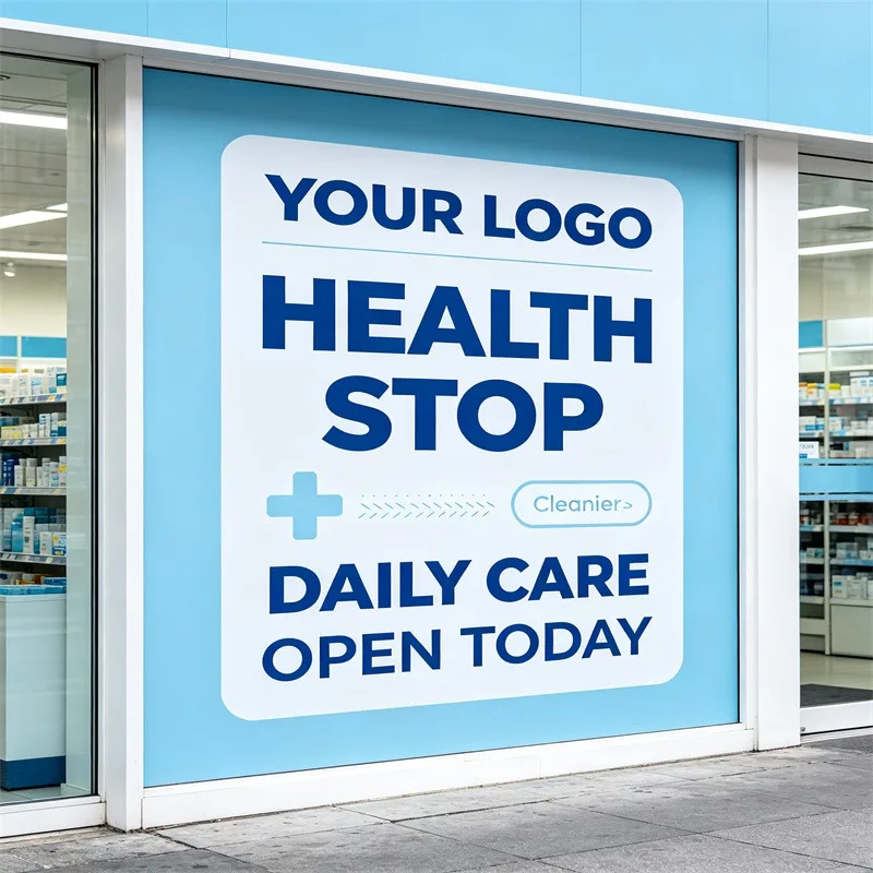 Any Size 100cm Custom Advertising Stickers Customizable Photos Slogans Catering Shops And Mall Glass Window Marketing Display