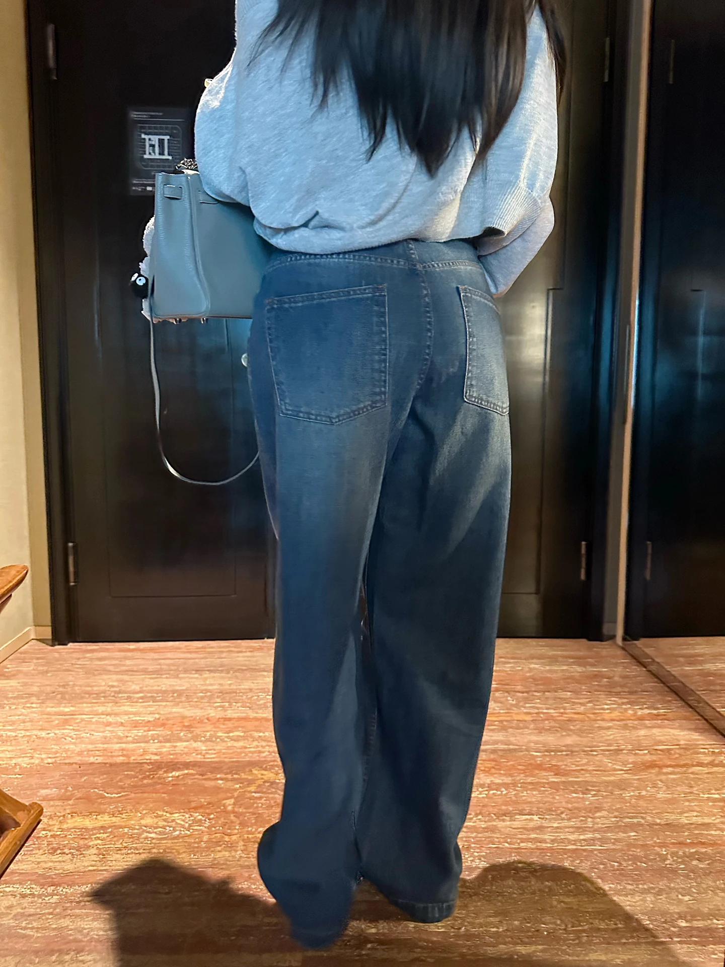 

Широкие джинсы с высокой талией Miss Change American Sle Cool Sweet Корейская версия Джинсовые брюки Bootcut для молодых женщин