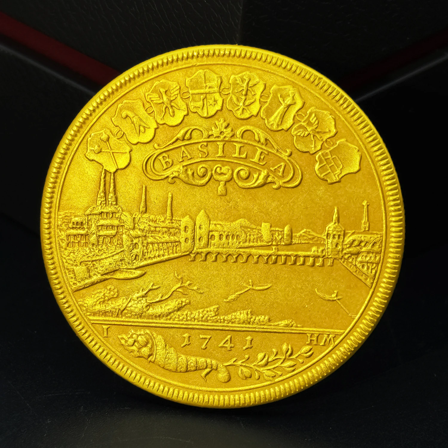 Swiss 1741 Basel City Scenery Replica Gold Coin, Collectible Commemorative Coin, Essential for History Enthusiasts & Collector