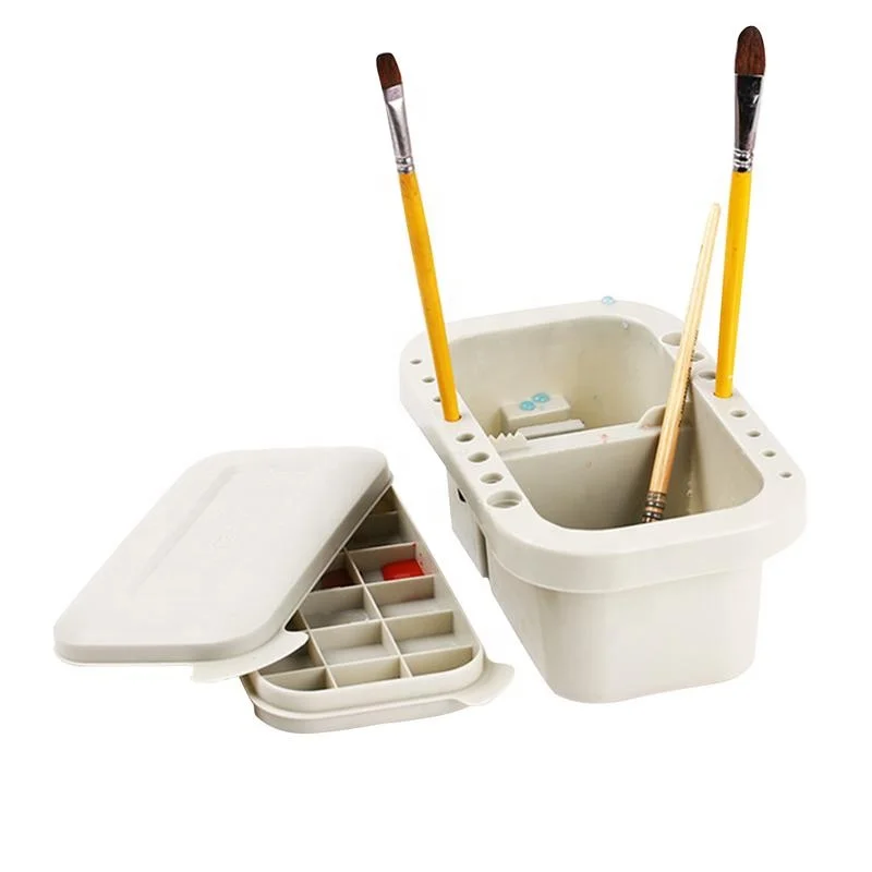 

Multi-Function Wash Pen Bucket Portable Artist Painting Cleaning Plastic Brush Washer With A Palette Art Supplies For Wholesales