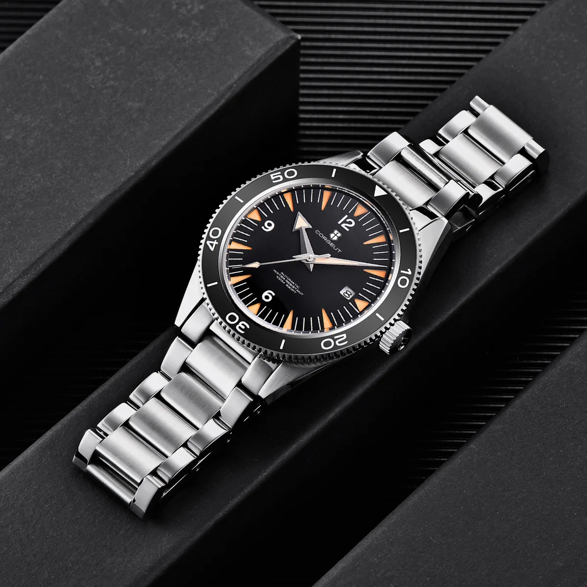 Luxury Corgeut Diver Watch Men 41MM Nh35 Automatic Wristwatch 100M Waterproof Sapphire Clock Military Sport Watch Ceramics Bezel