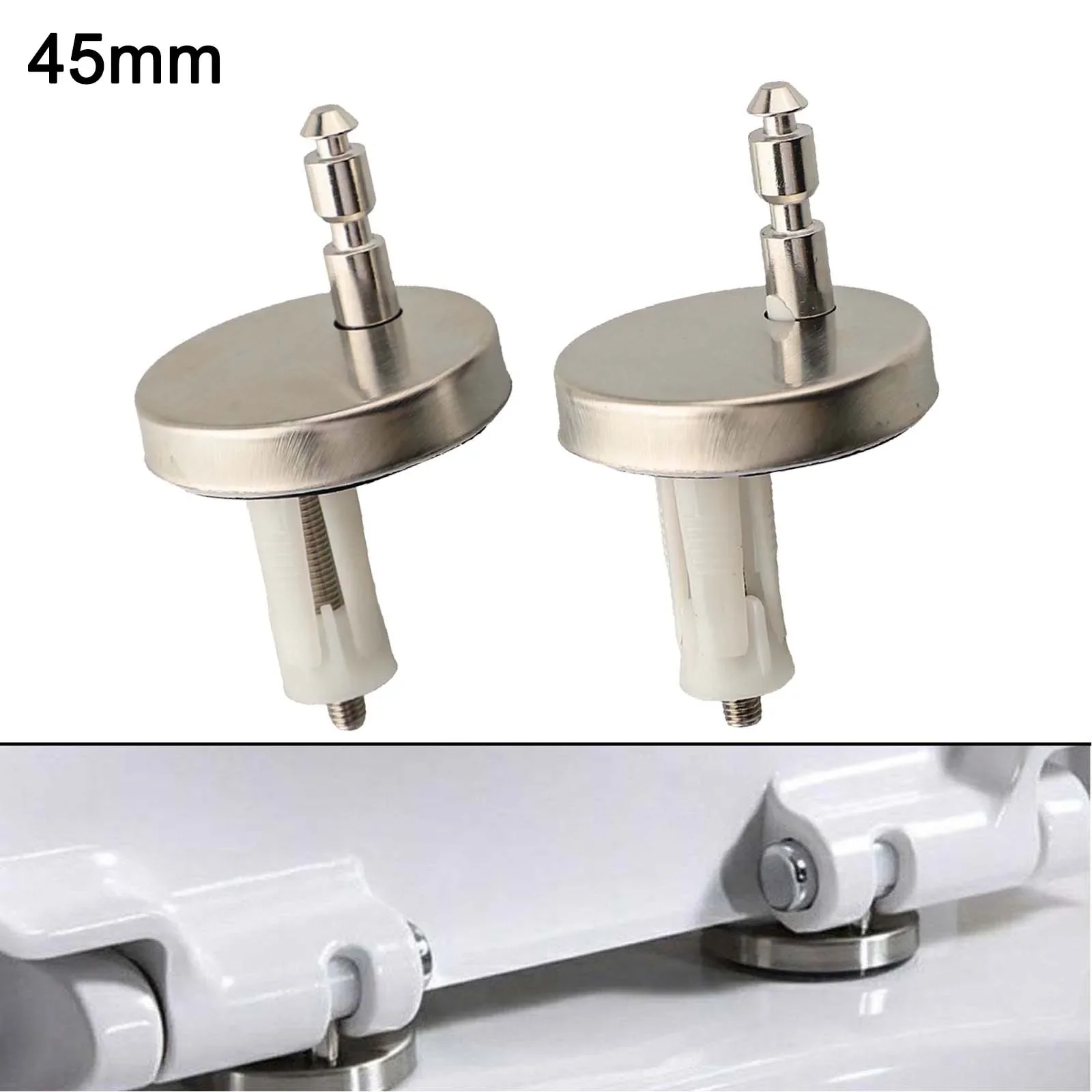 45mm Stainless Steel Clips Replacement Screws For Toilet Covers Toilet Lid Clips Toilet Seat Accessories Actual Pin Diameter 8mm
