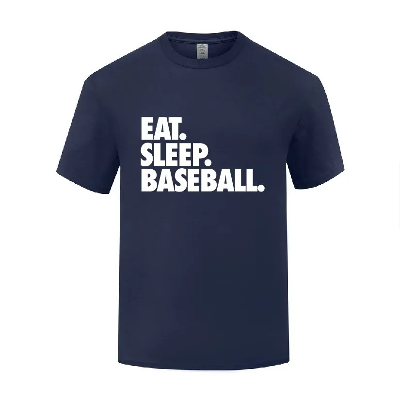 Funny Eat Sleep Baseball Cotton T Shirt Street Style Men O-Neck Summer Short Sleeve Tshirts Awesome T Shirt