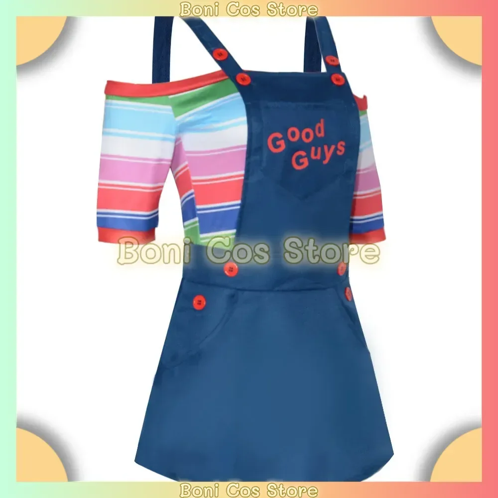 Women Ghost Doll Cosplay Chucky Costumes Outfit Adult Fancy Dresses Carnival Horror Ghost Doll Clown Costume Halloween Toy Gift view 3