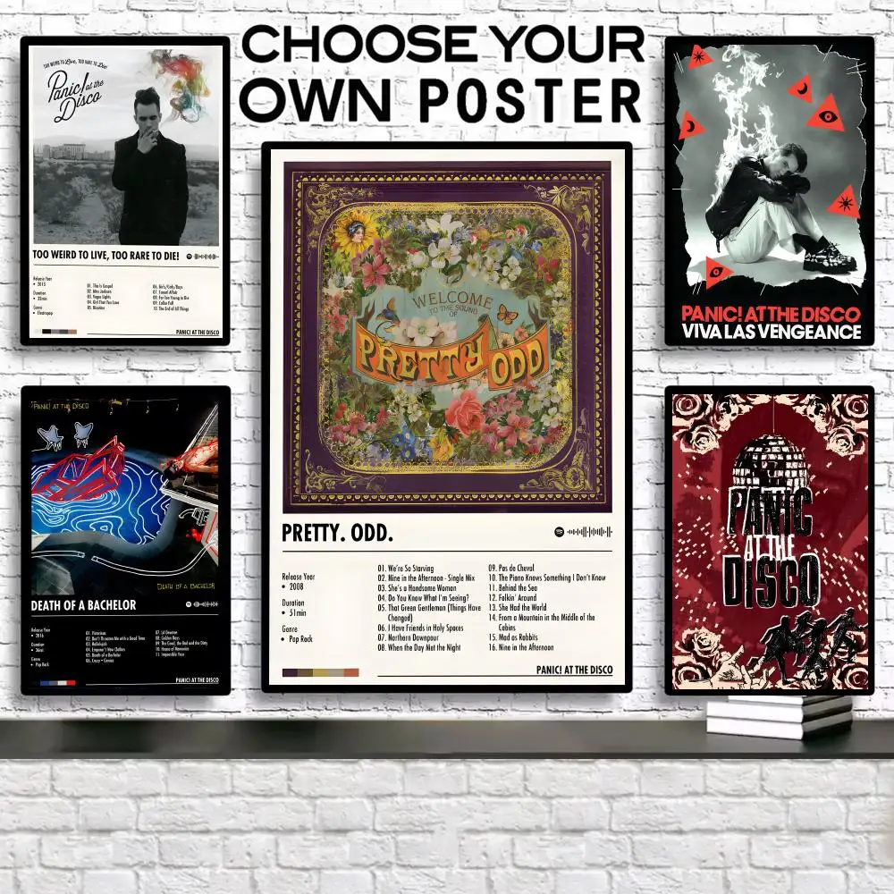 

Rock Band P-panic at the Disco Painting Calligraphy Poster Canvas Frameless Wall Art Perfect For Hallway Home Decoration Holiday