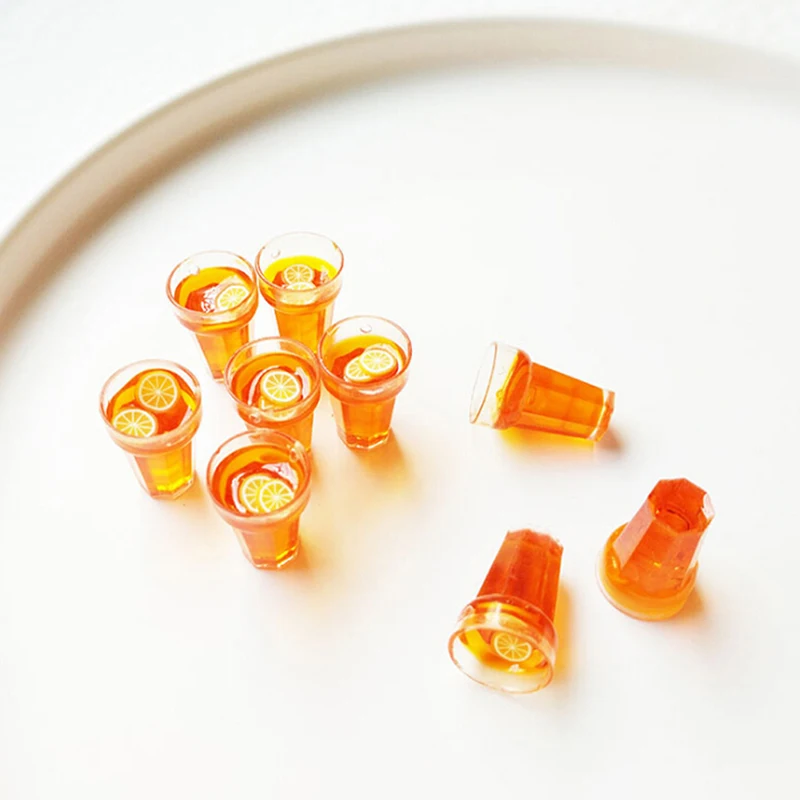 5 قطعة 1:12 دمية مصغرة الغذاء الليمون أكواب شاي بيت الدمية المشروبات لعبة مجسمة